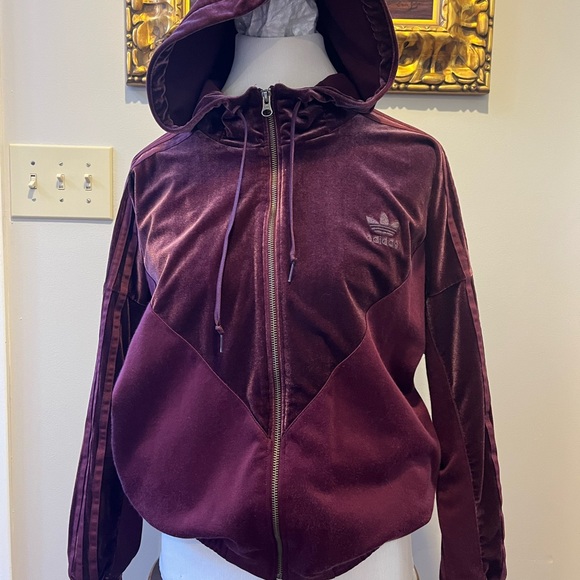 ADIDAS Velour full zip jacket XS - Picture 7 of 9